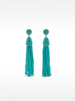 Pendientes Largos De Cuentas azul