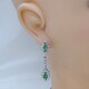 Caravanas Largas En Oro 18K Blanco, Esmeraldas Y Brillantes. Caravanas Largas En Oro 18K Blanco, Esmeraldas Y Brillantes.