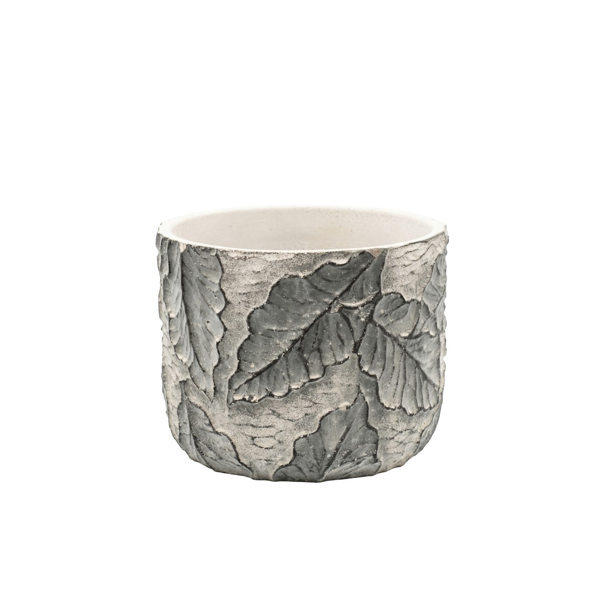 MACETERO CERAMICA GRIS OCMB 19X14.5CM 