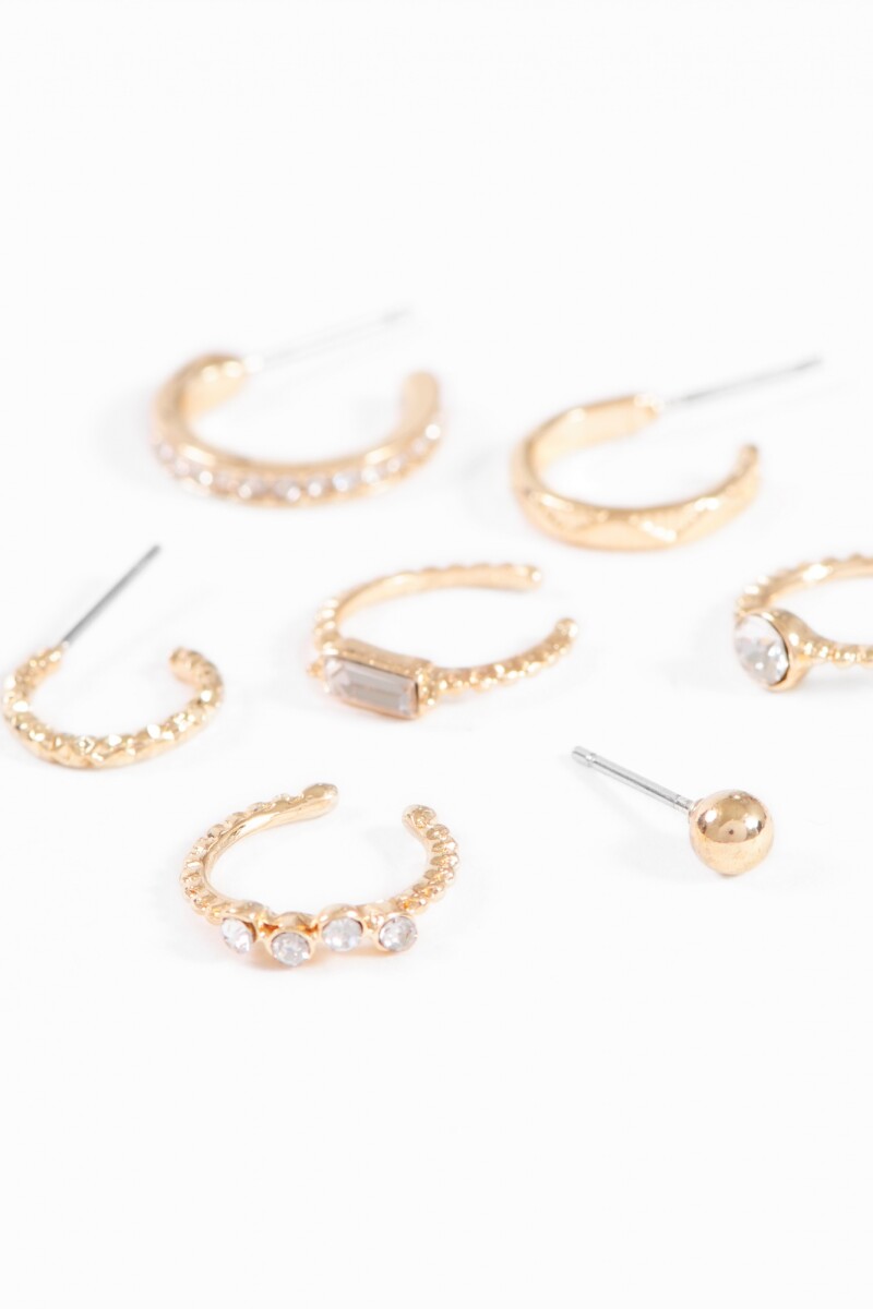 Set earcuff strass dorado