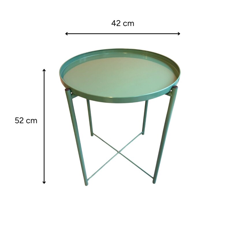 YW01 Mesa Auxiliar Con Bandeja 42x42x52 Cm- Negra