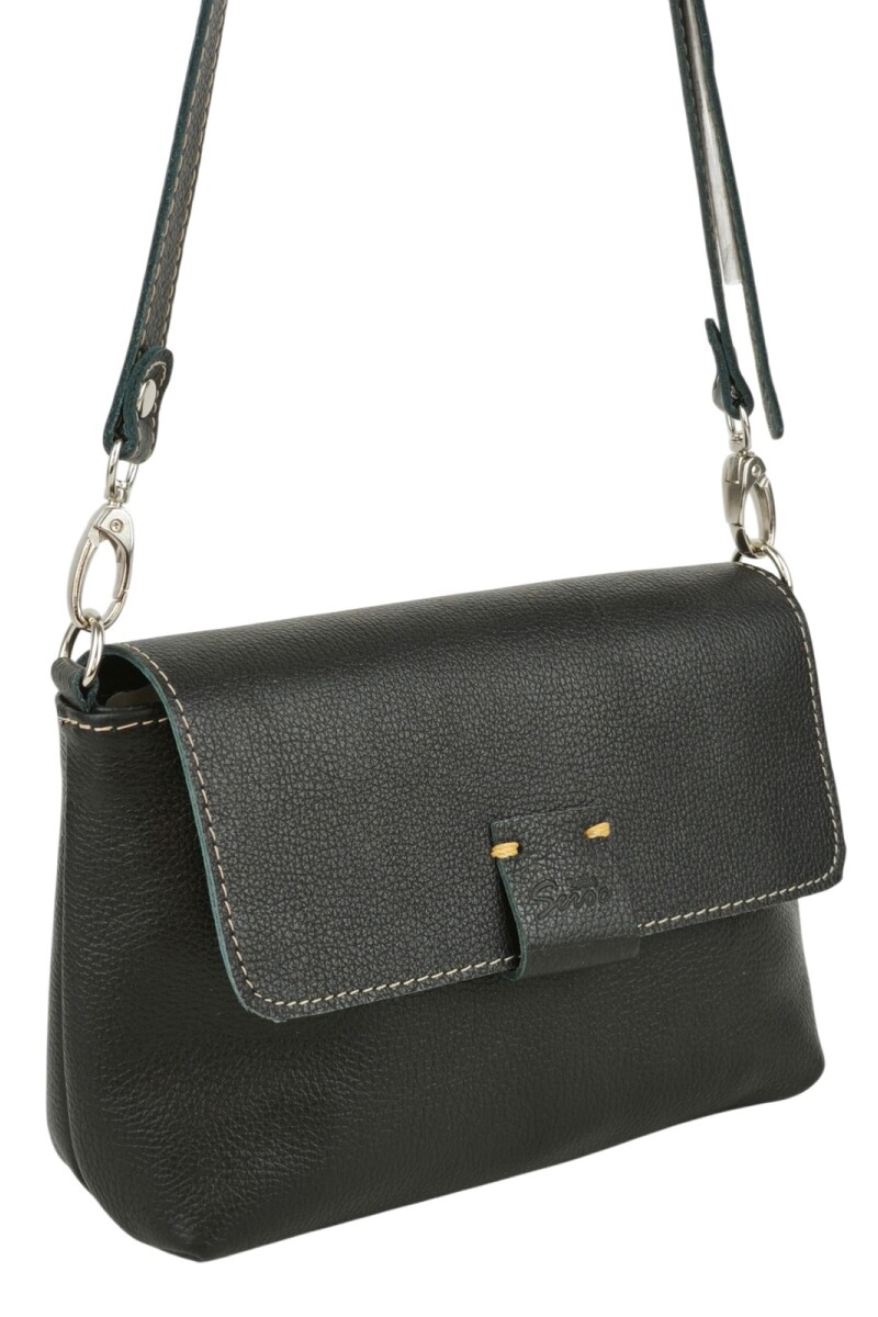 Morral con solapa chico Negro