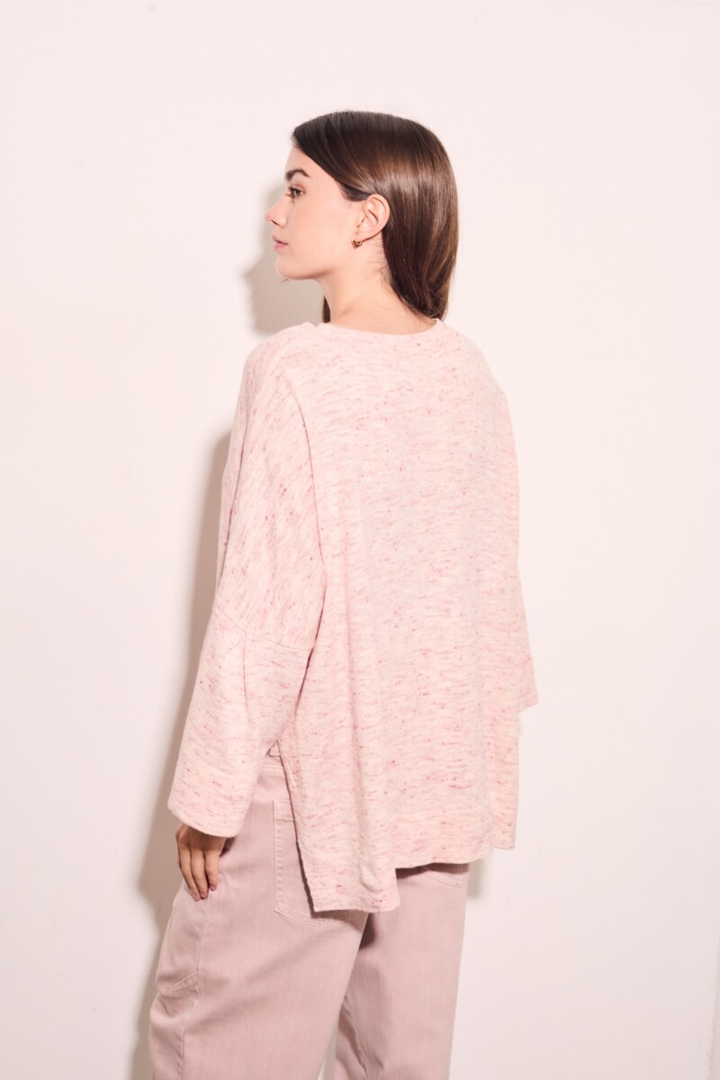 Sweater Manga Volado Rosa