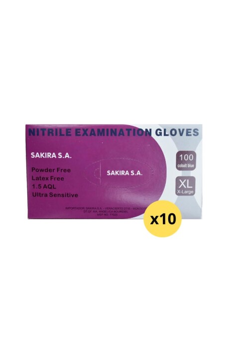 Guantes de Nitrilo Sakira caja x 100 unidades OFERTA CAJA CERRADA X 10 Azul Cobalto
