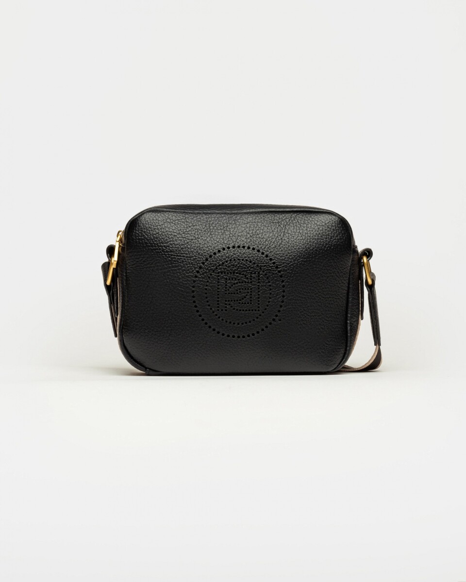 Bandolera Key en efecto cuero graneado - Negro 