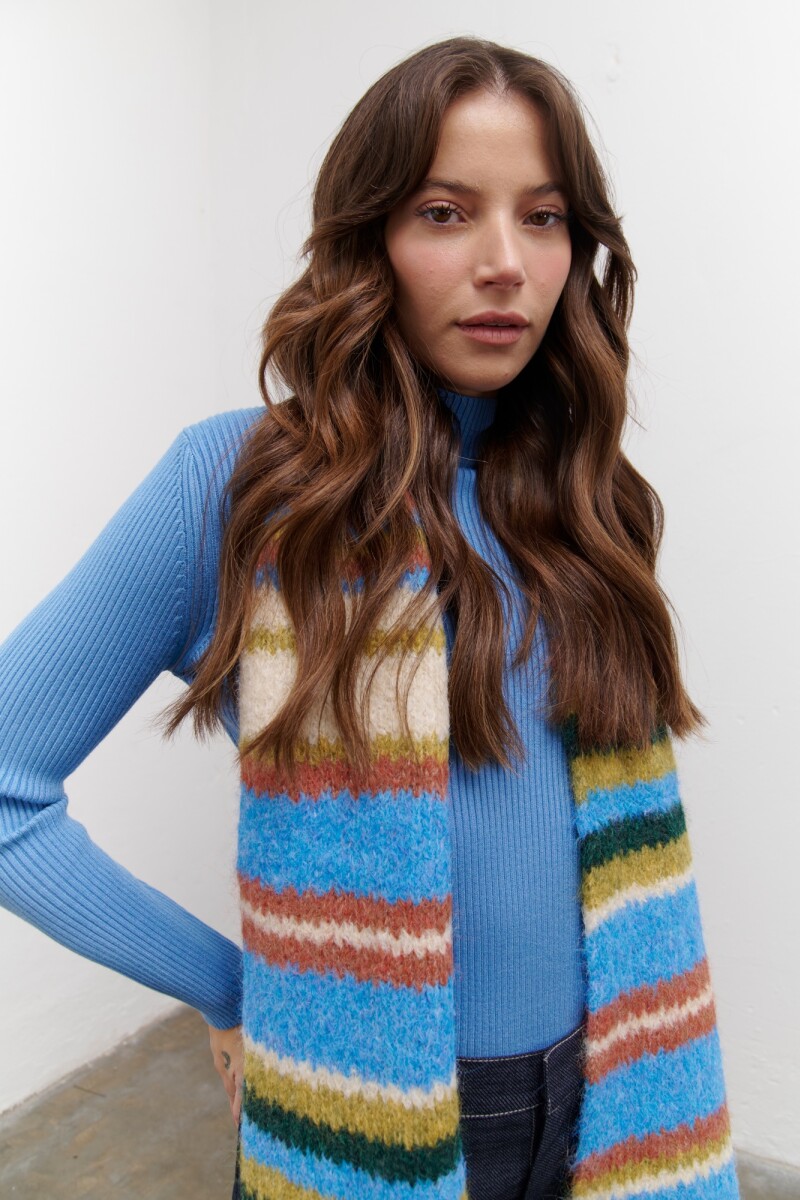 BUFANDA RAYAS COLOR AZUL