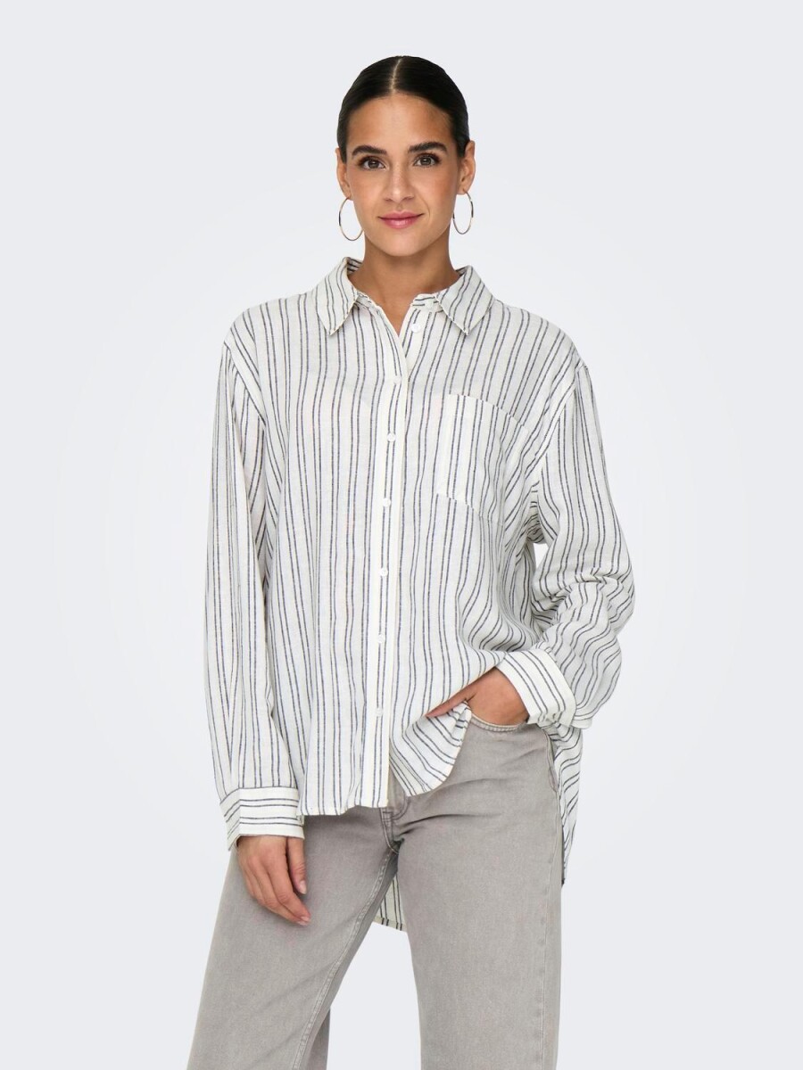 Camisa Tokyo Efecto Lino - Bright White 