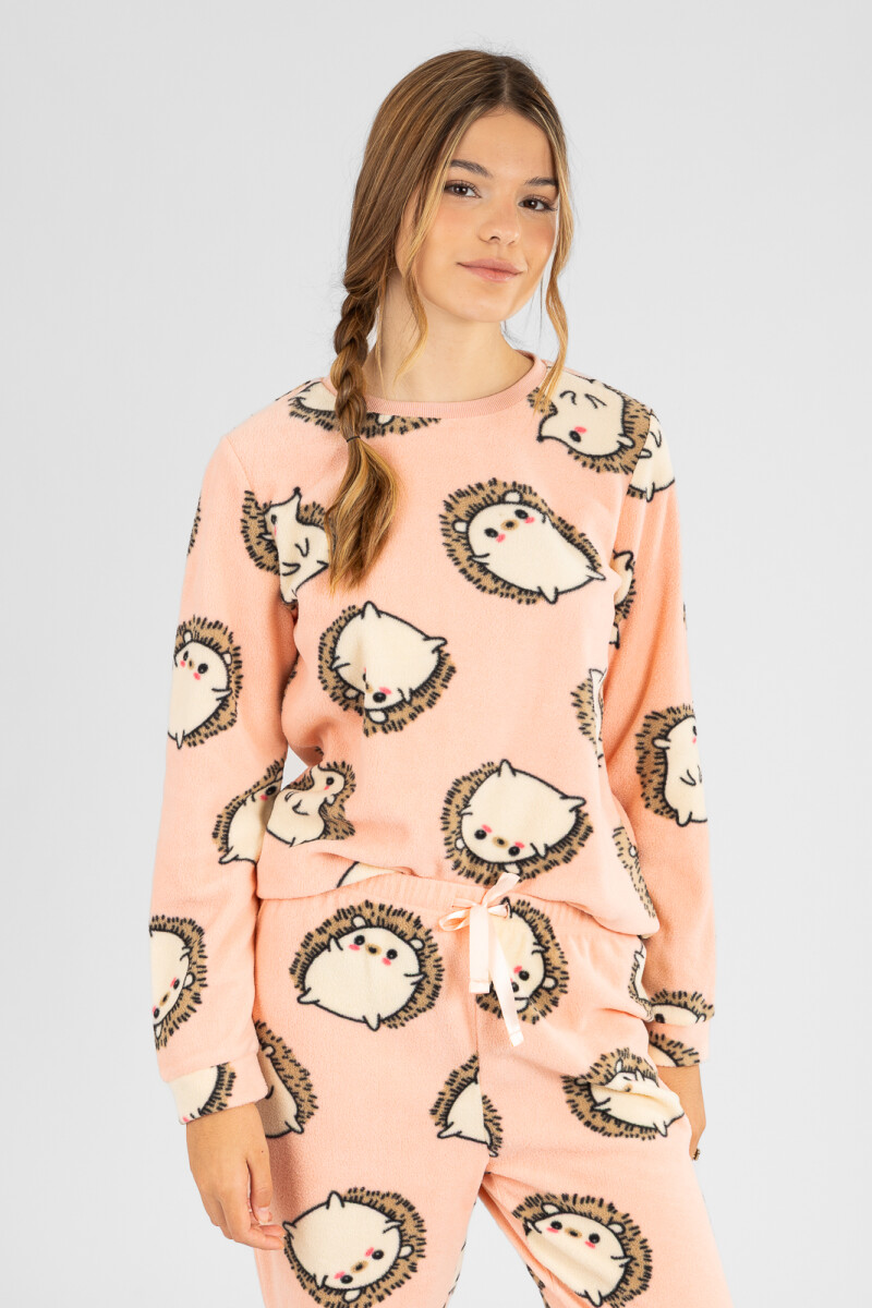 Pijama polar puercoespin Rosado