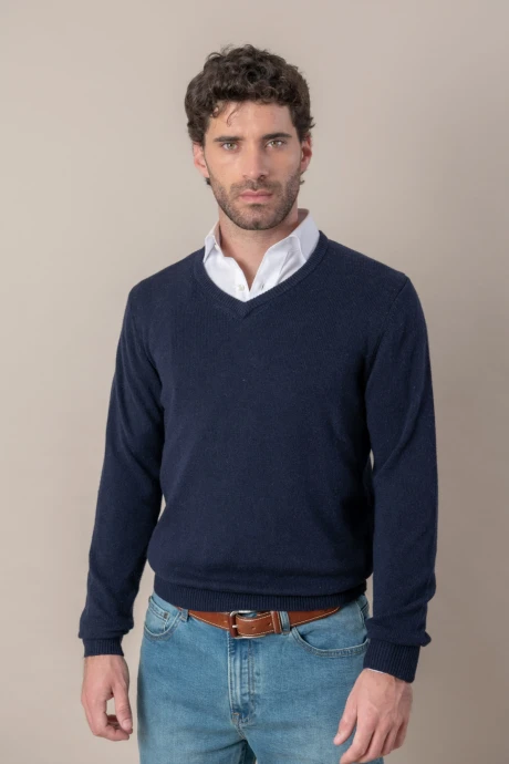 Sweater V lambswool Navy