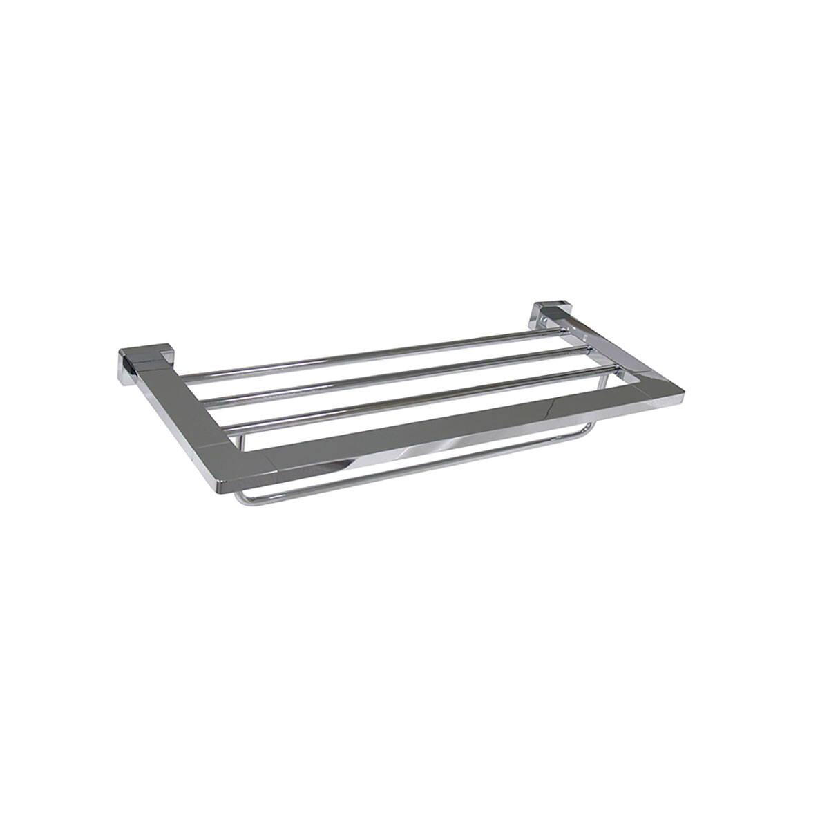 Toallero Con Repisa Metalico De Baño Cromado Brillante 