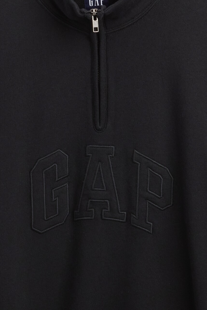 Buzo Deportivo Medio Cierre Logo Gap Hombre True Black