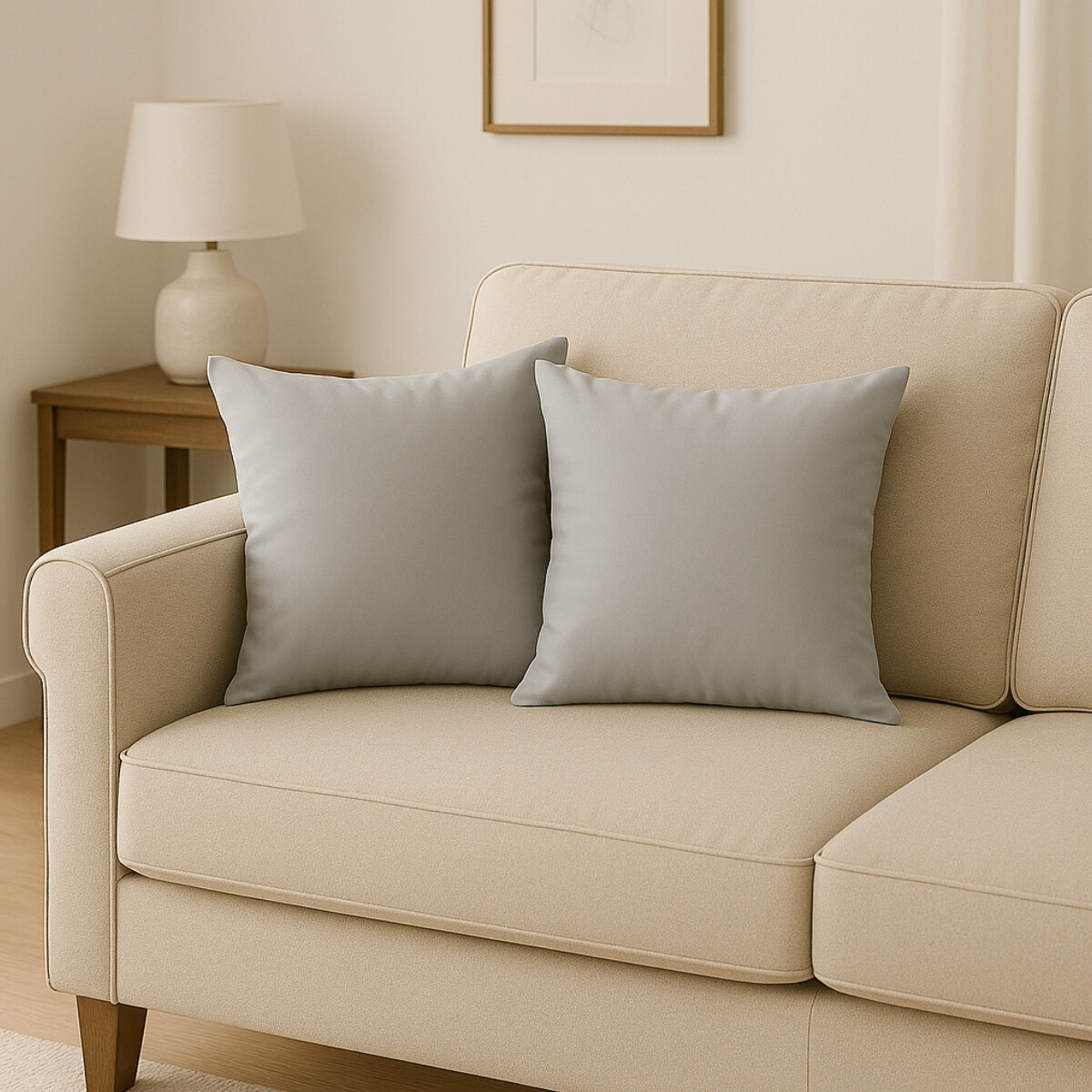 Set x2 funda de almohadones lisa 43 x 43 cm - GRIS 