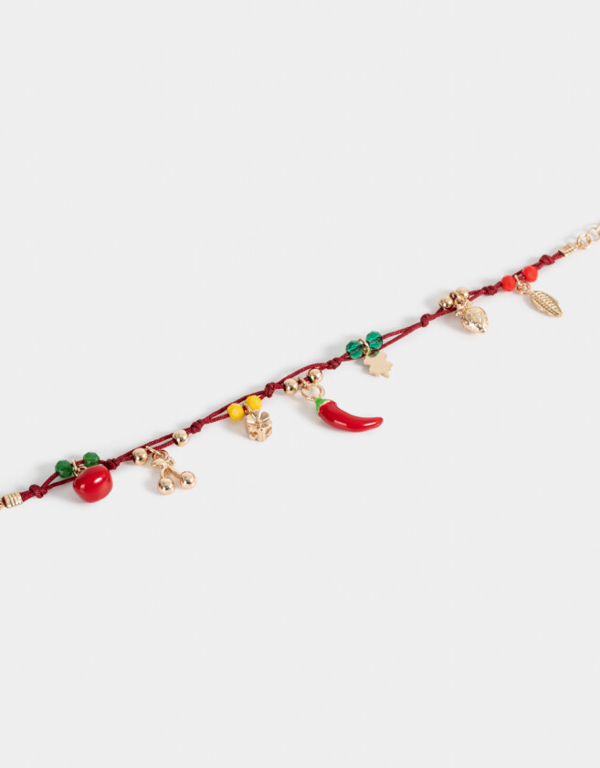 Pulseras Flexibles Frutas Pulsera Flexible Multidijes Frutas - Dorado