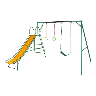 Juego Combinado Infantil con tobogán N°3. 1 hamaca de cincha y par de aros Juego Combinado Infantil con tobogán N°3. 1 hamaca de cincha y par de aros