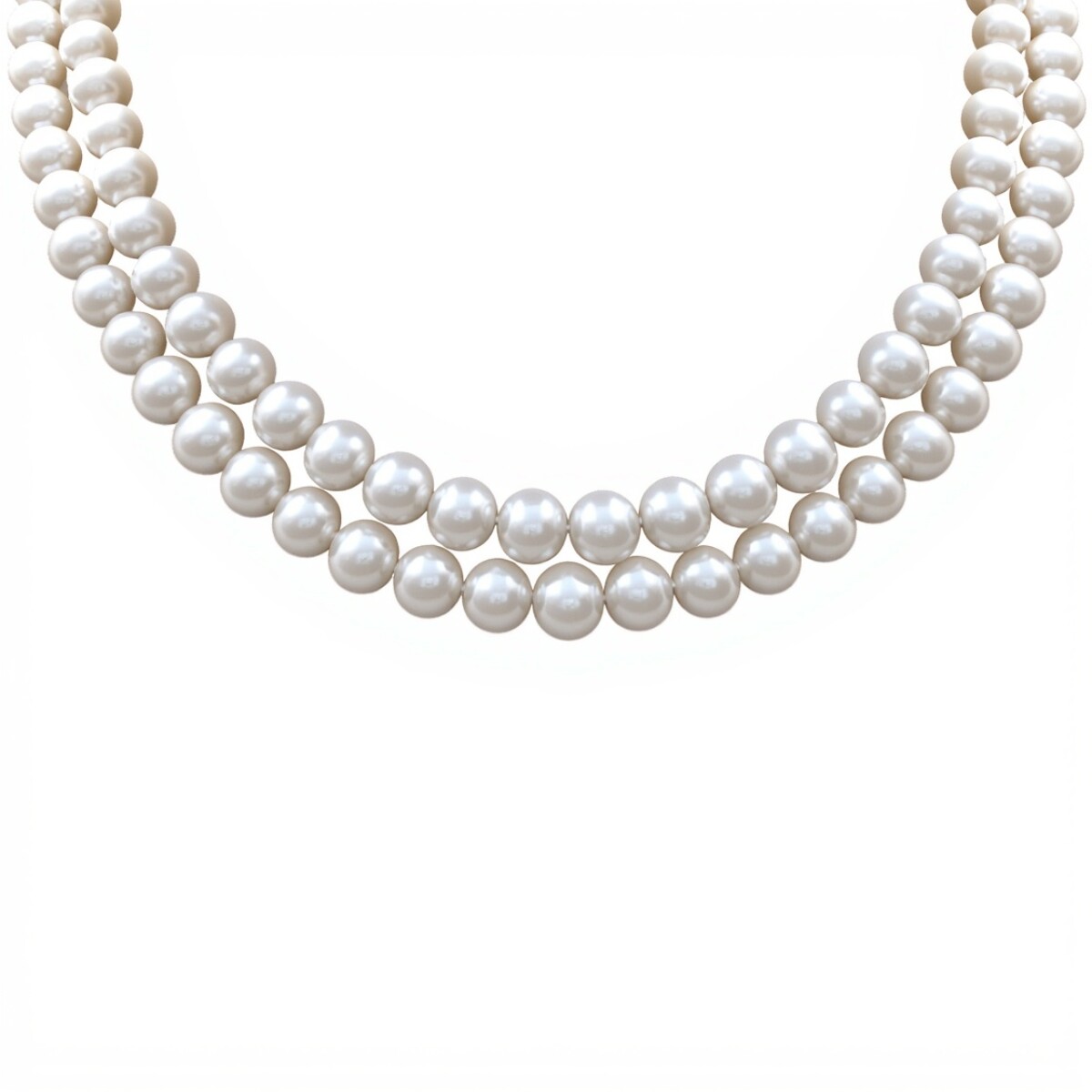 Cadena elegante Doble Perlas-Plata 925-Perlas y Zirconias-CD3437 - conperla 