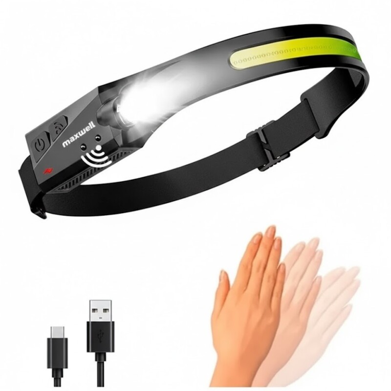 Linterna Frontal Luz Led Camping De Cabeza Con Sensor Linterna Frontal Luz Led Camping De Cabeza Con Sensor