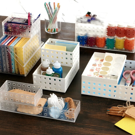Contenedor organizador plastico 14x7x4cm Blanco