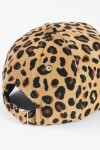 Gorra con estampado animal beige