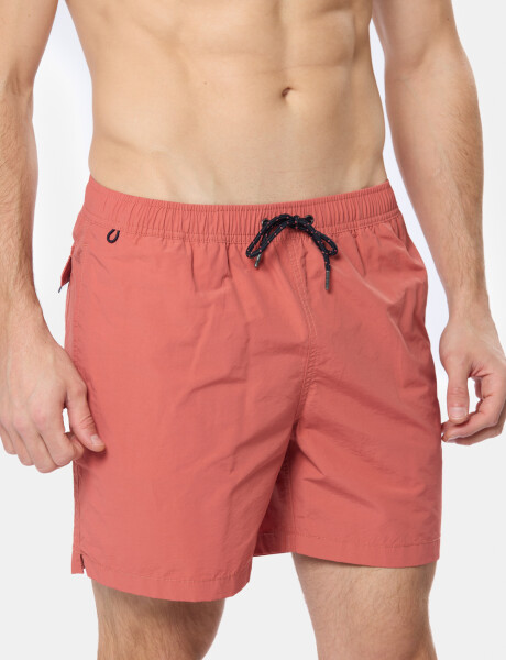 SHORT DE BAÑO LISO Bordo