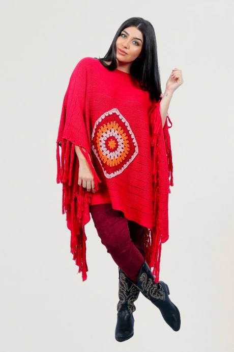 PONCHO ALBA Rojo