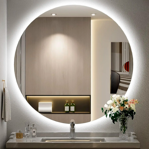 Espejo Redondo Con Luz Led Modelo Led-m-04 60 Cm ESPEJO REDONDO LED-M-04 60X60 DORADO