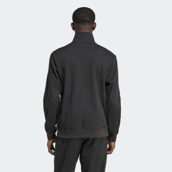 Buzo Adidas Trifolio Essentials Waffle 1/2 Zip Negro