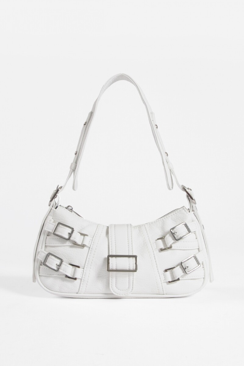 Cartera de hombro hebillas blanco