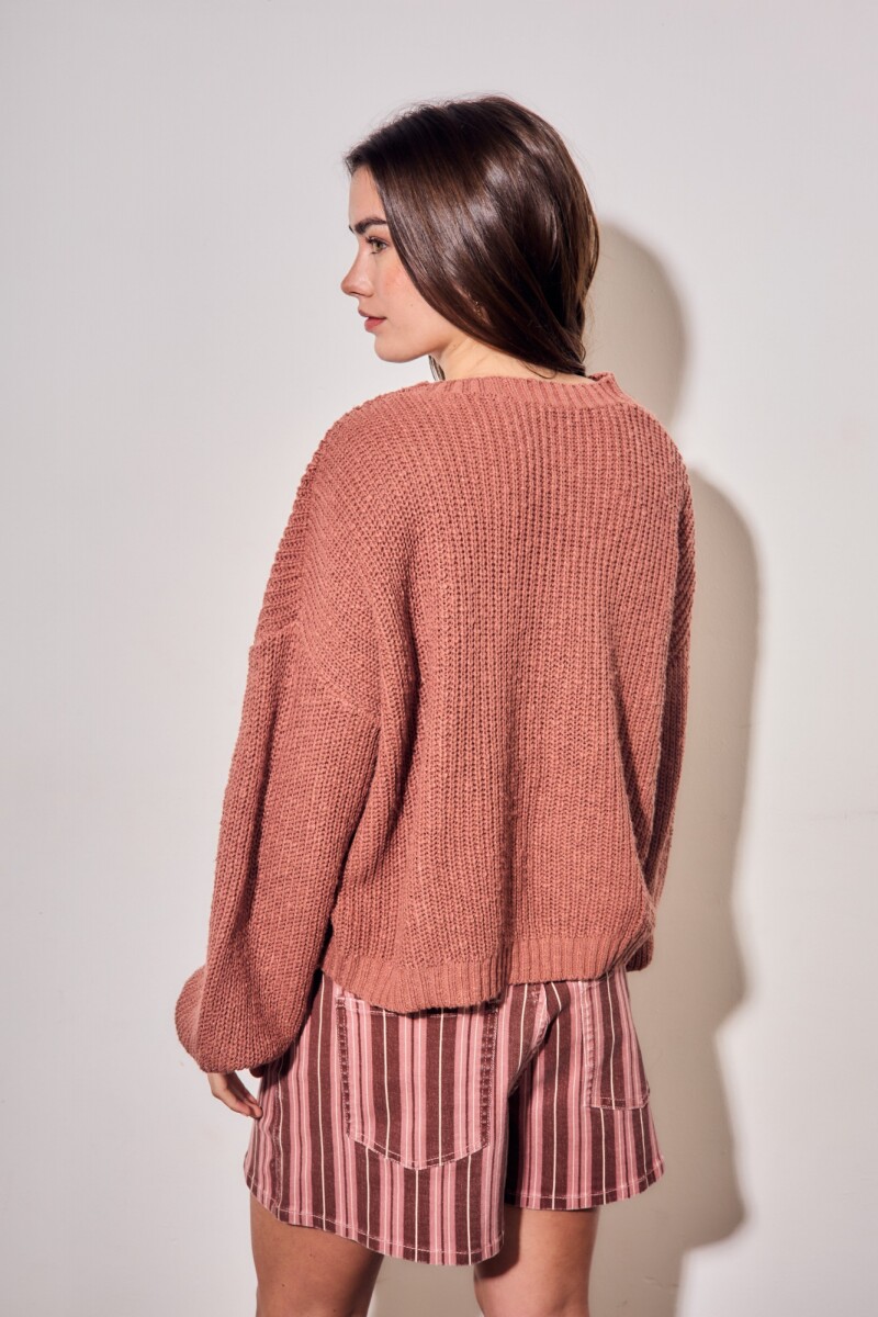 Sweater Bouclé Texturado Terracota