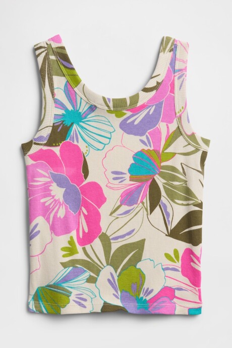 Musculosa Rib Niña Sp Floral Logo