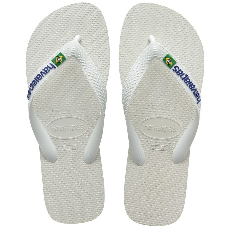 Ojotas Havaianas Brasil Logo Blanco