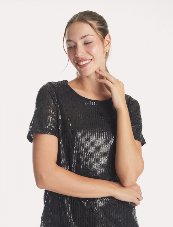 Blusa Lentejuelas NEGRO