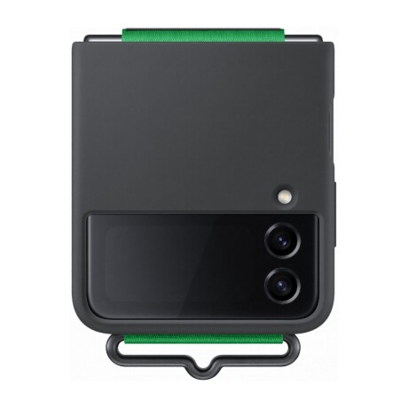 Silicone Cover con correa para Galaxy Z Flip4 Black