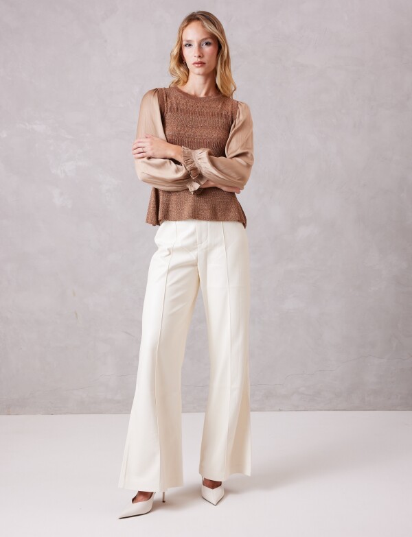 Blusa Combinada Lurex TOSTADO