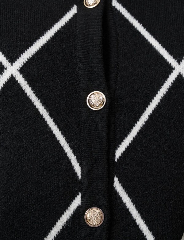 Cardigan Rombos NEGRO/BLANCO