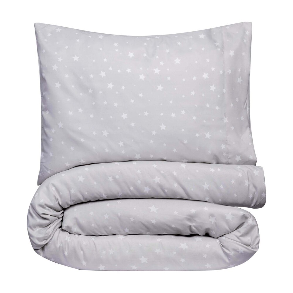 CUBRECAMA FIBRA-SUAVE GRIS KIDS ESTRELLA, GRIS