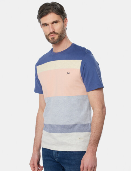 REMERA RAYADA Coral