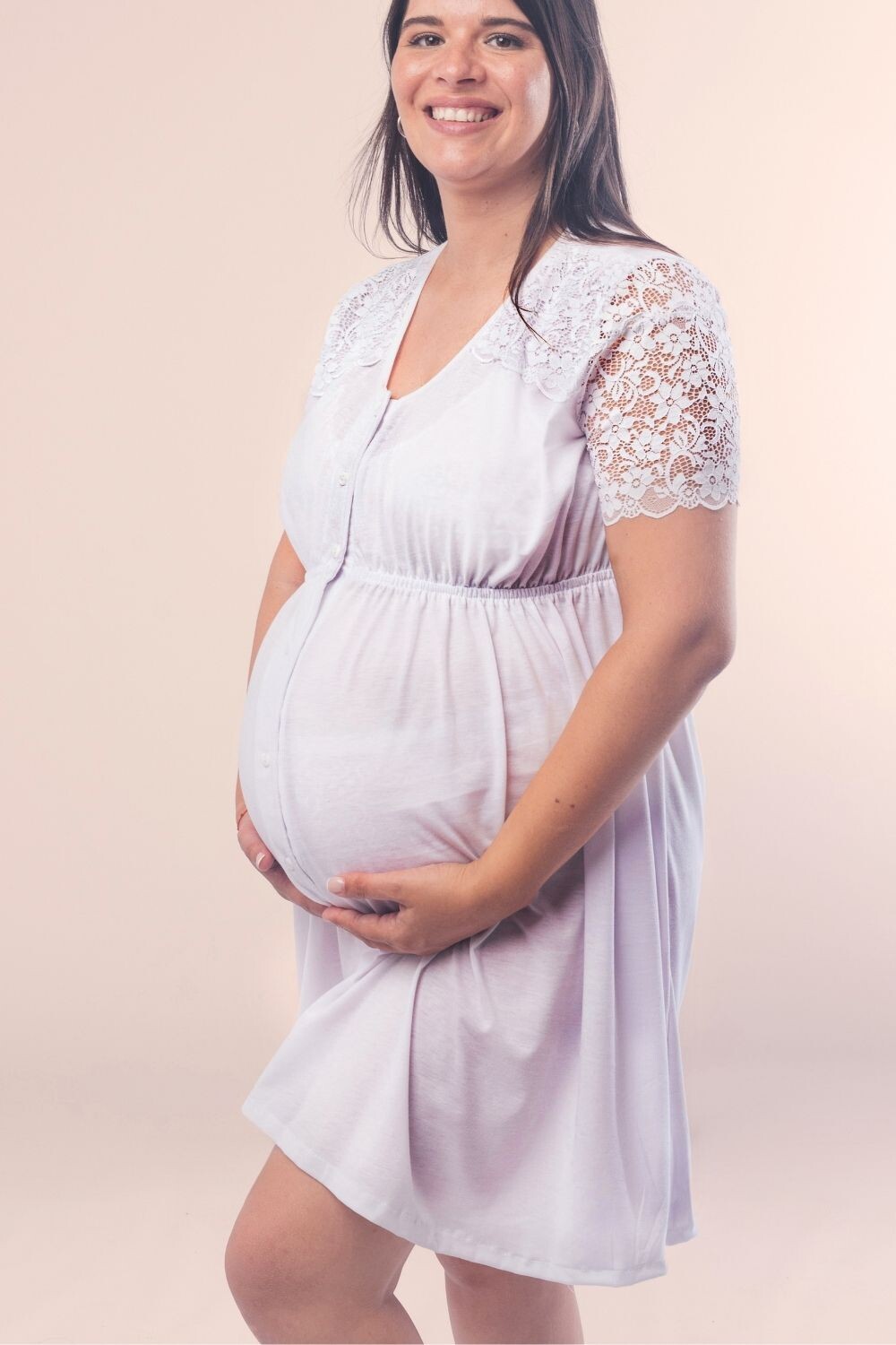 Camisón Maternal Micaela Crudo