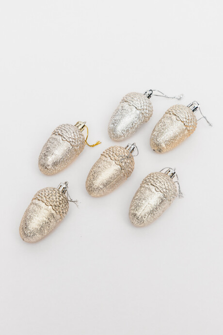 Colgante Esferas Piñas, 6un. Color Unico