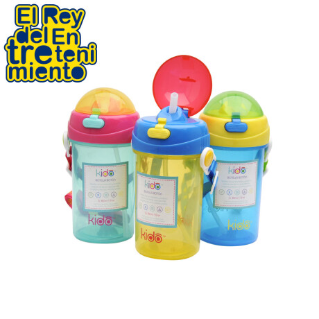 Keep Kido Botella C/ Botón Infantil 350ml Antiderrame Celeste
