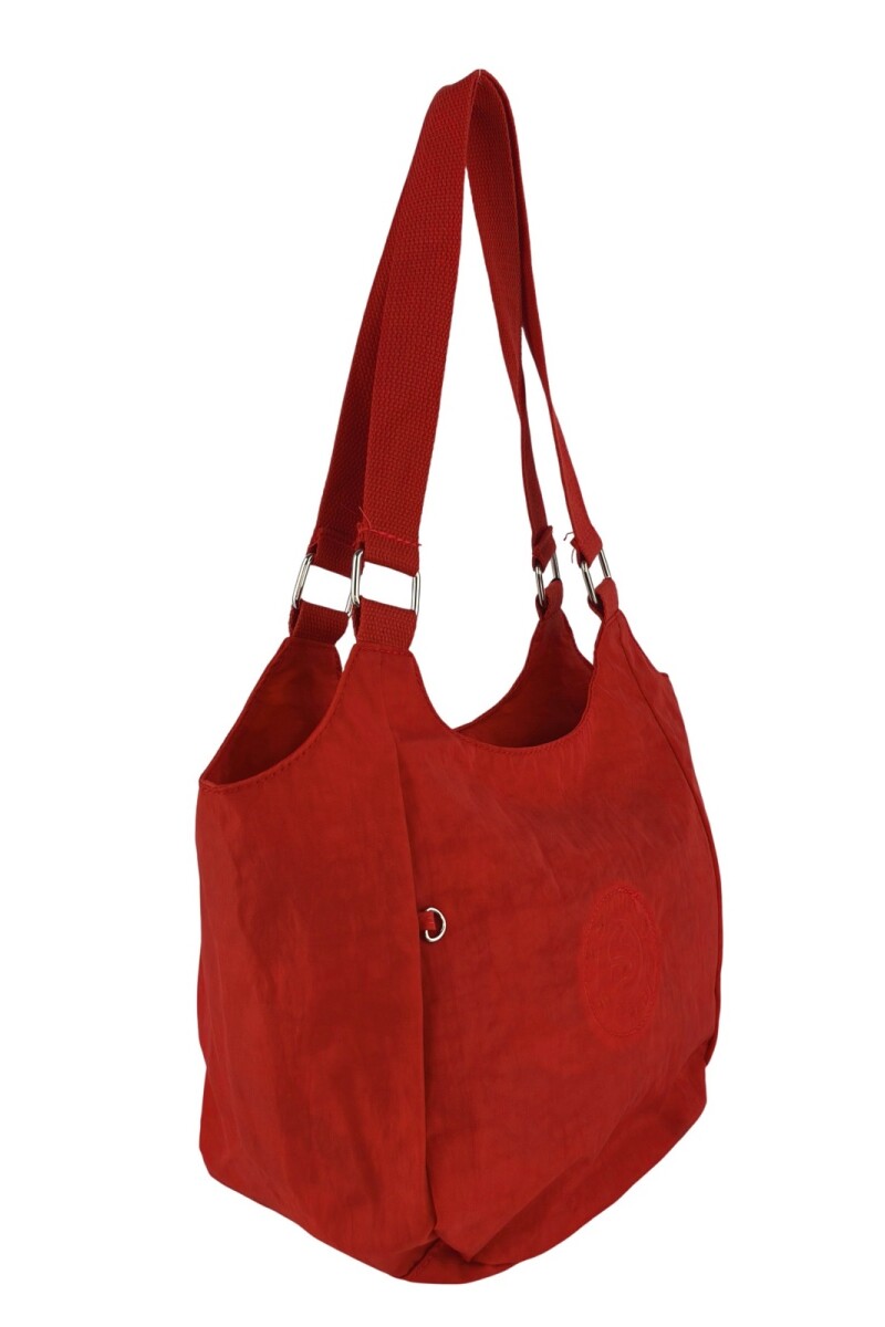 Bolso de Hombro en Tafeta Amasada Rojo