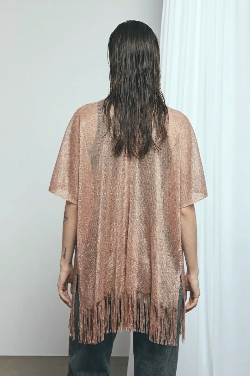 Ruana lurex party beige