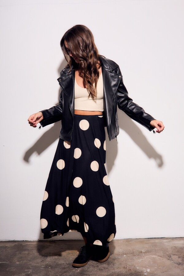 Falda Lunares Negro