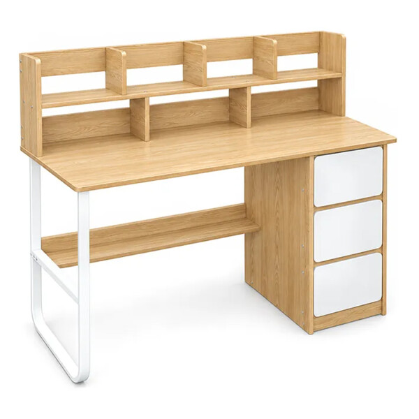 Escritorio 3 Cajones Con Estantes De Madera Y Metal Movi Esh0027m MARRON