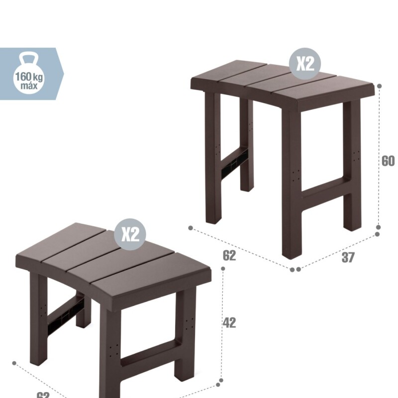 INTEX JUEGO DE 2 BANCOS + 2 MESAS AUXILIARES PARA PURE SPA CIRCULAR 4 PERSONAS Intex Juego De 2 Bancos + 2 Mesas Auxiliares Para Pure Spa Circular 4 Personas