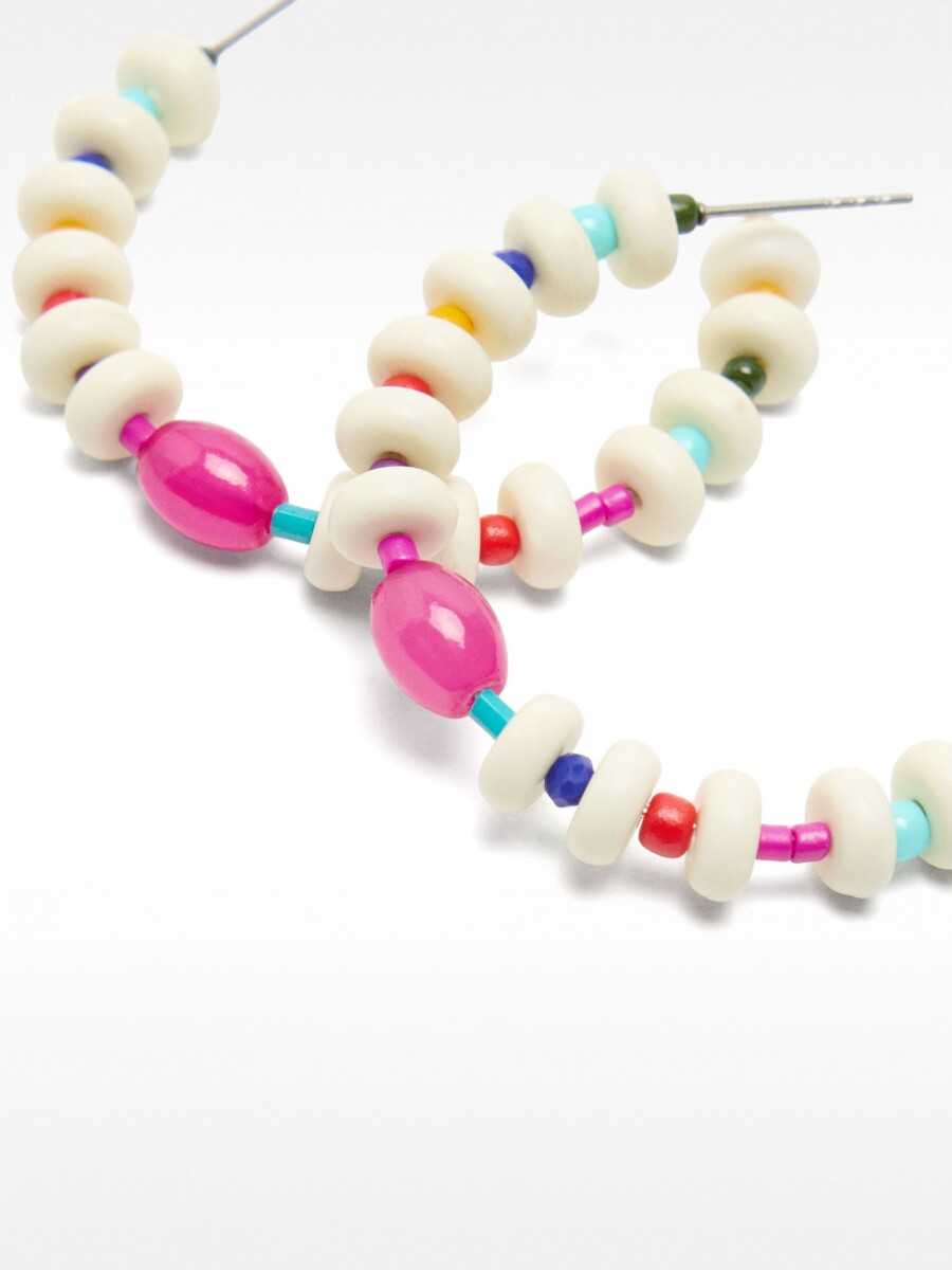 Aros Con Cuentas Multicolores multicolor