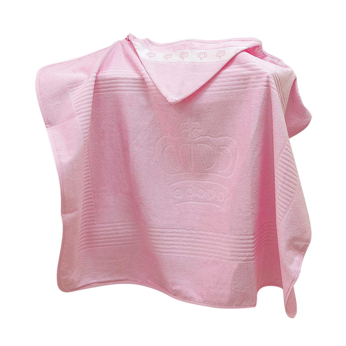 Toalla Con Capucha Bebé Clásica Döhler Algodón 90 x 70 cm - ROSA 