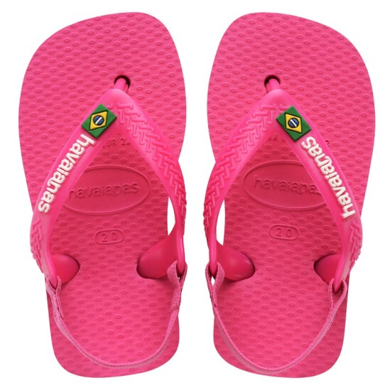 Ojotas Havaianas Baby Brasil Logo Rosado