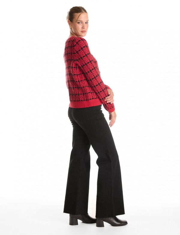 Cardigan Tejido ROJO/NEGRO