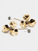 Pendientes Largos Con Flor dorado