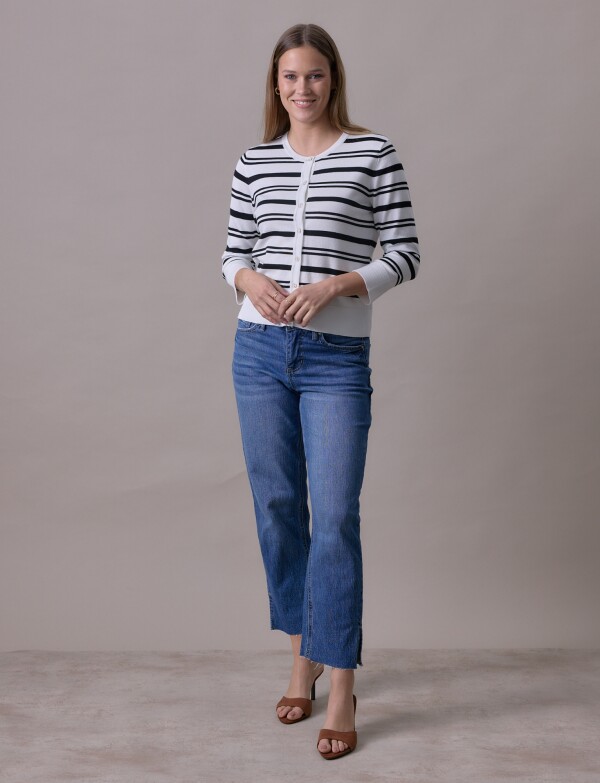 Cardigan Lineas BLANCO/NEGRO